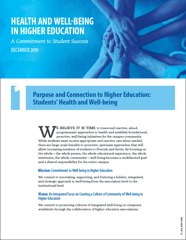 Health and Well‑being in Higher Education: A Commitment to Student Success