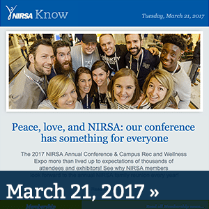 NIRSA Know March 21, 2017