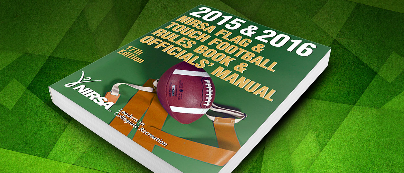 the cover of the 2015-2016 NIRSA Flag Football Rule Book