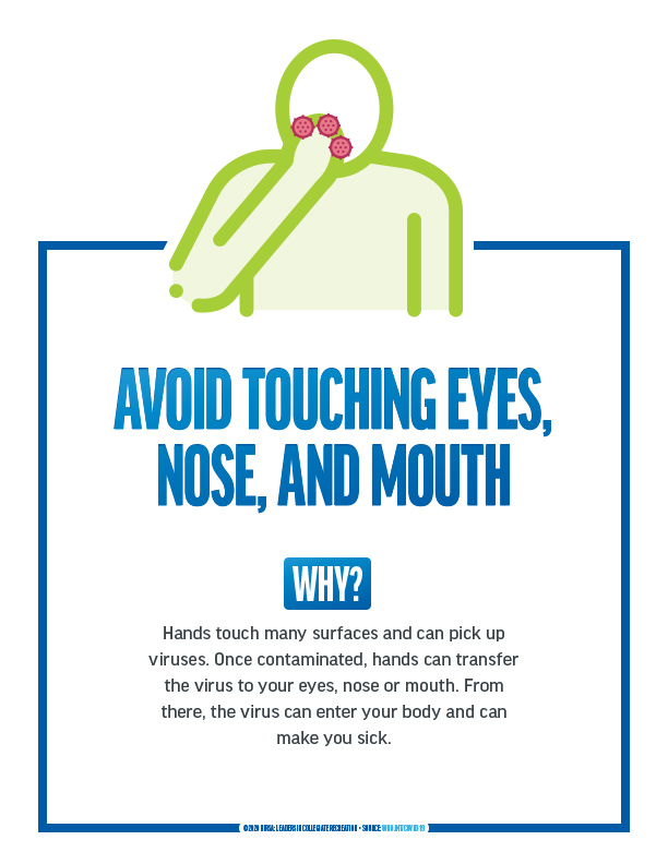 Avoid touching eyes, nose, and mouth 