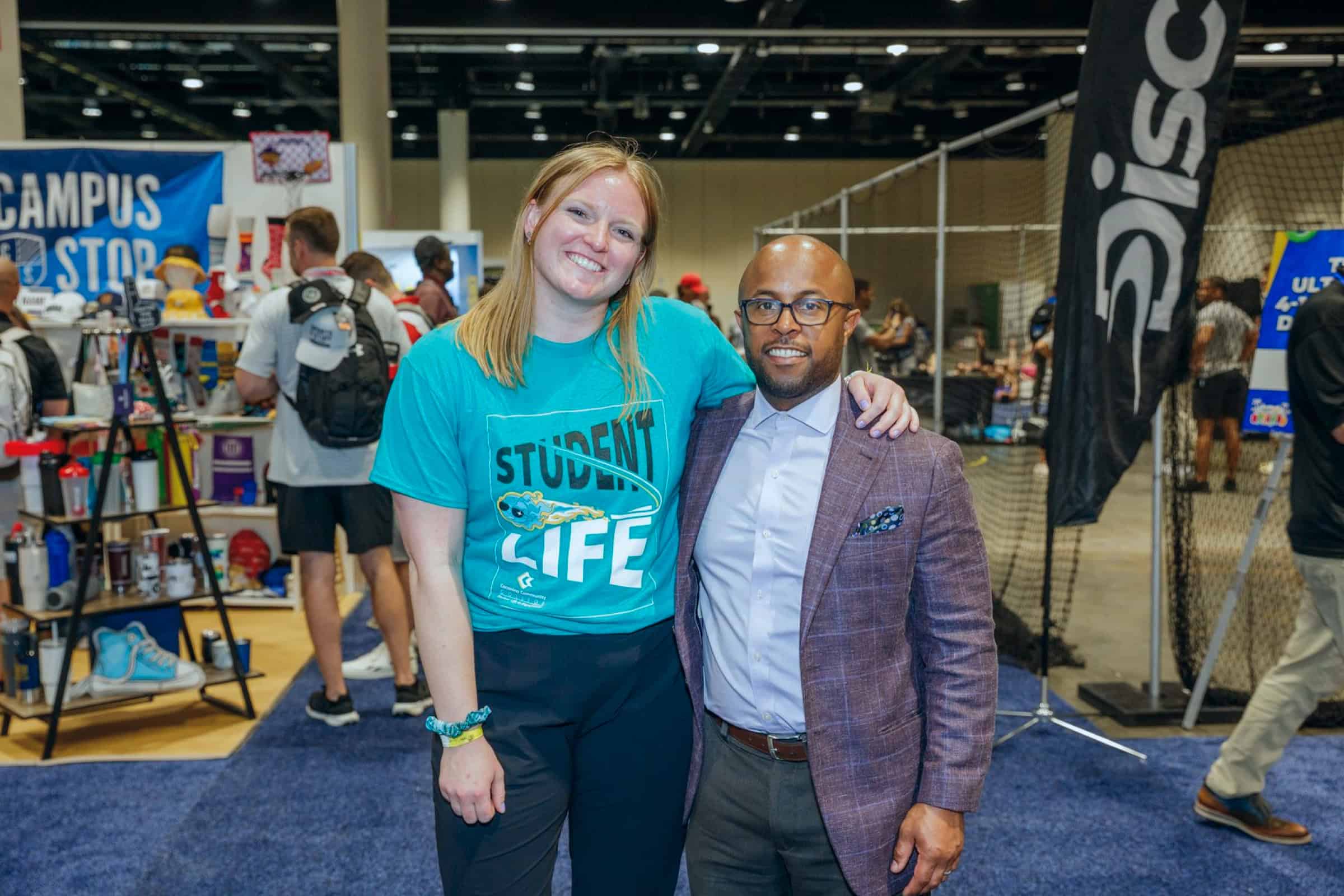 Two people at a sporting event