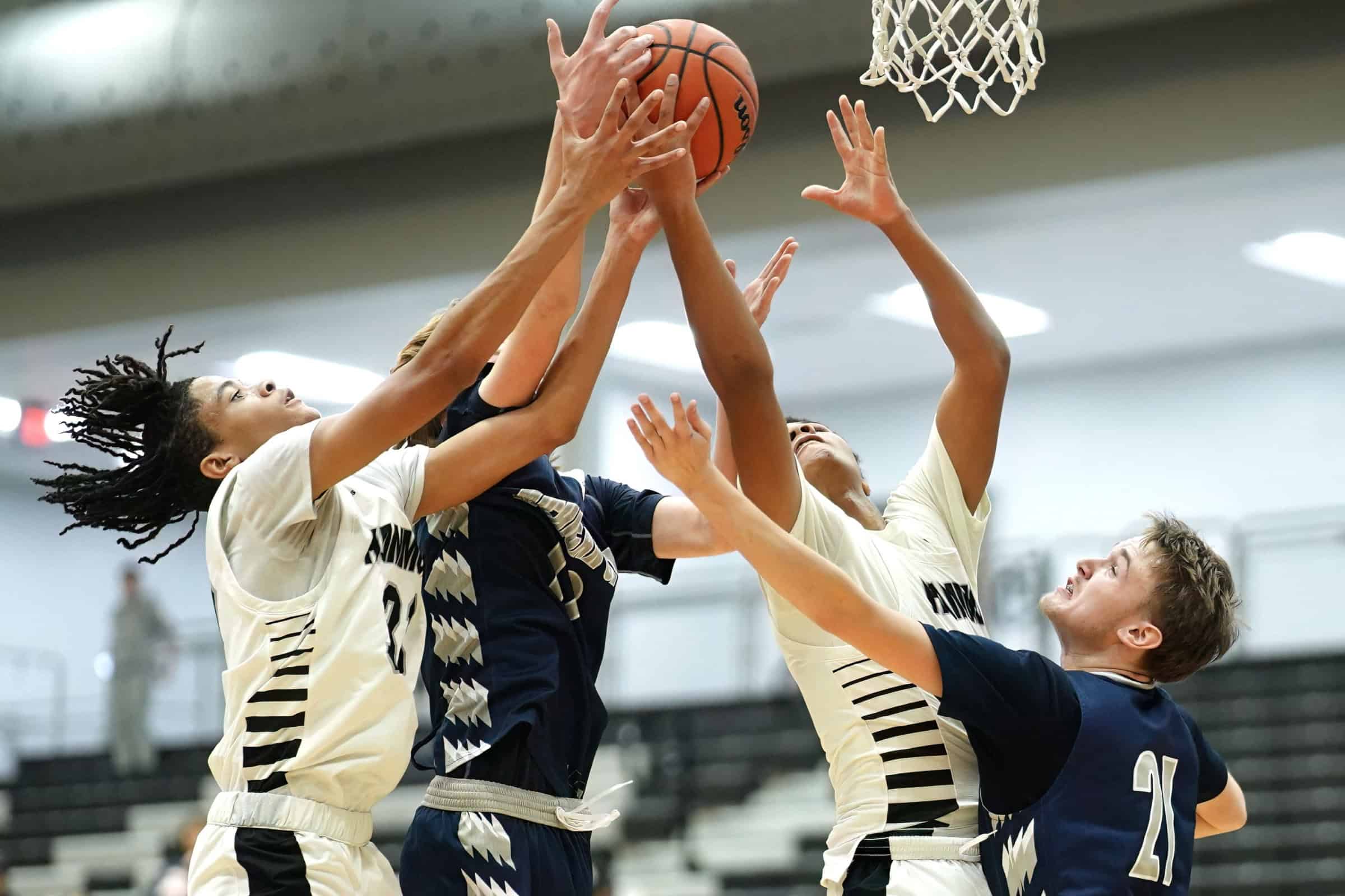People playing basketball