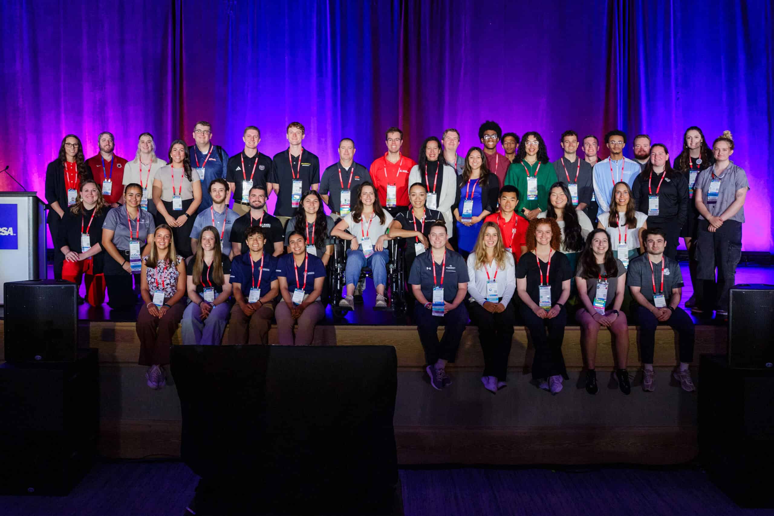 group photo of 2025 scholarship recipients attending the NIRSA Conference