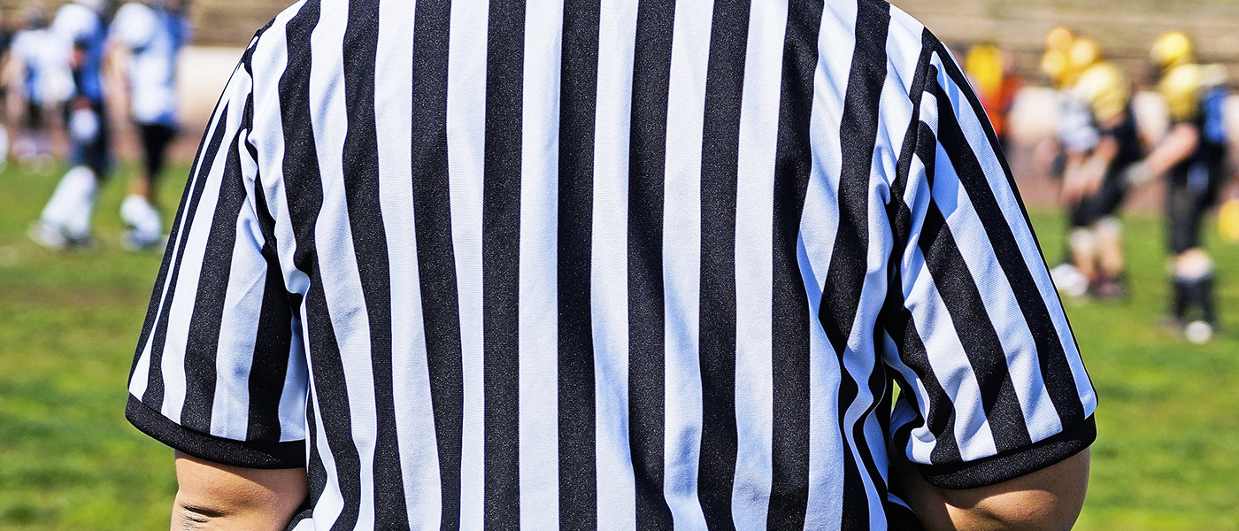 The back of a sports official