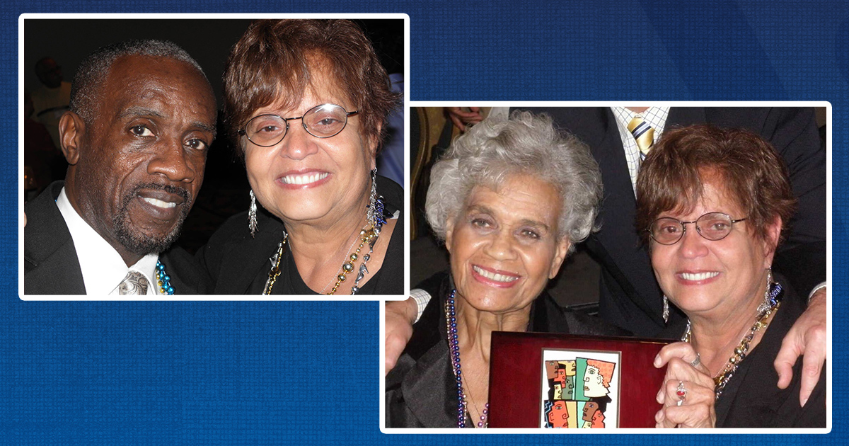 Juliette Moore Two photos: 1) Juliette with Kevin Marbury and 2) Juliette with Momma Wasson