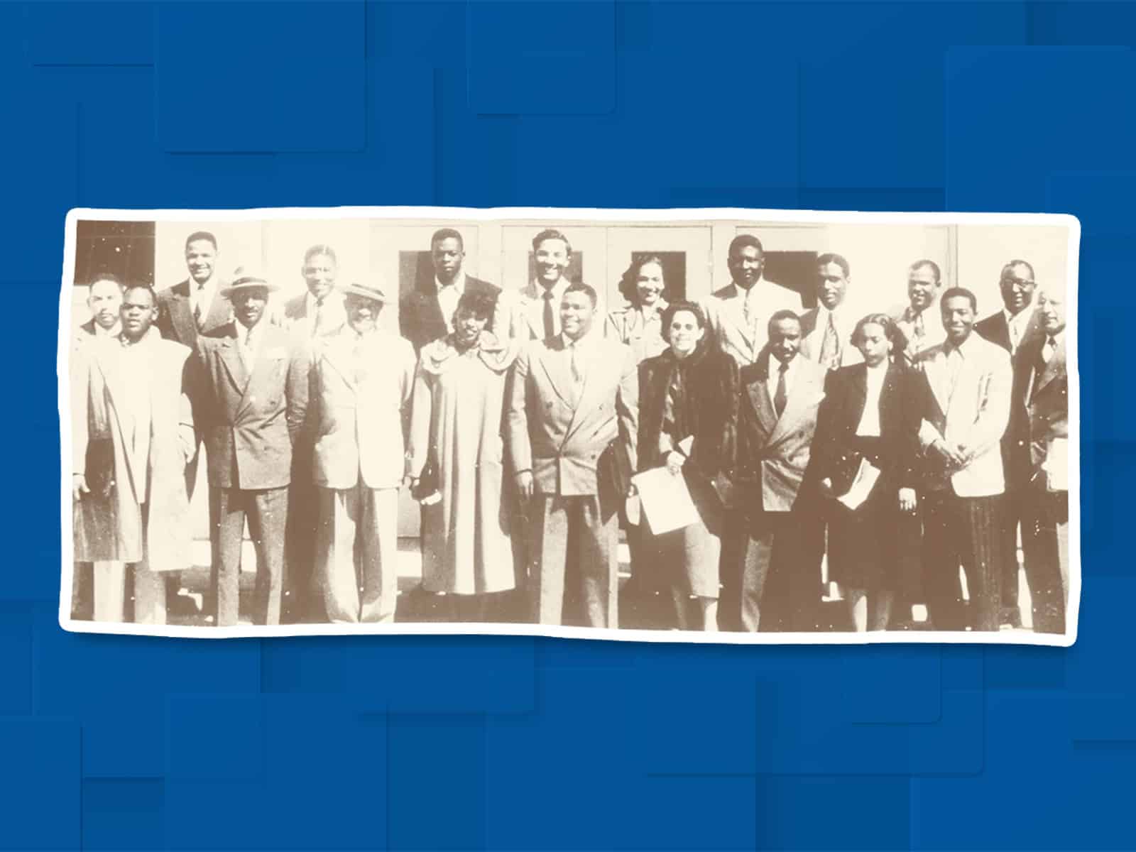 Historic photo of people at the first NIRSA conference in 1950