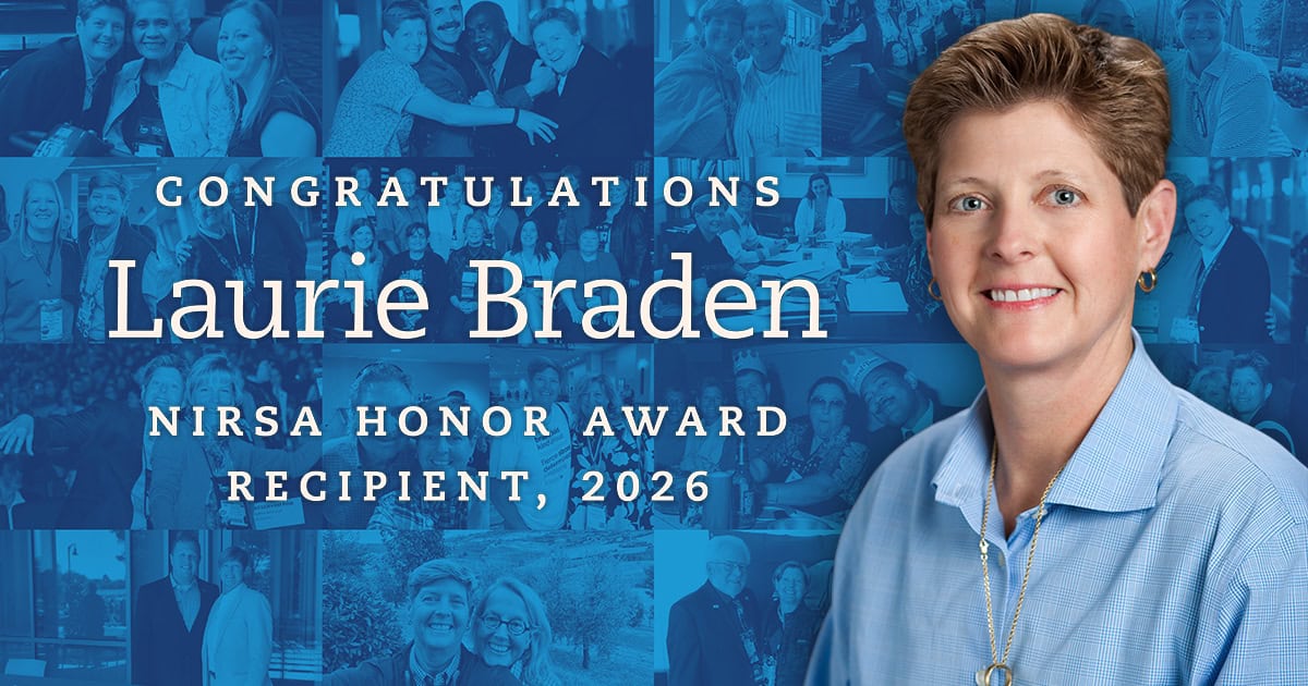 Laurie Braden is named as the 2026 NIRSA Honor Award Recipient