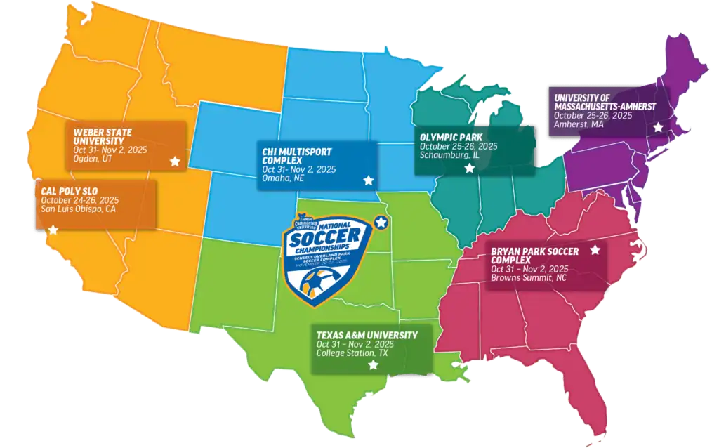 Soccer regionals map