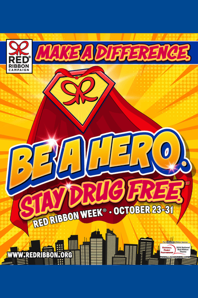Wear red ribbons to show your support for a drug-free campus