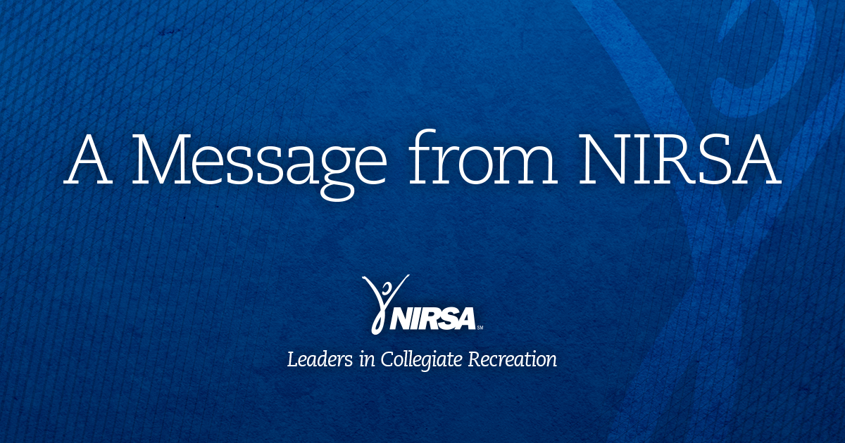 A message from NIRSA