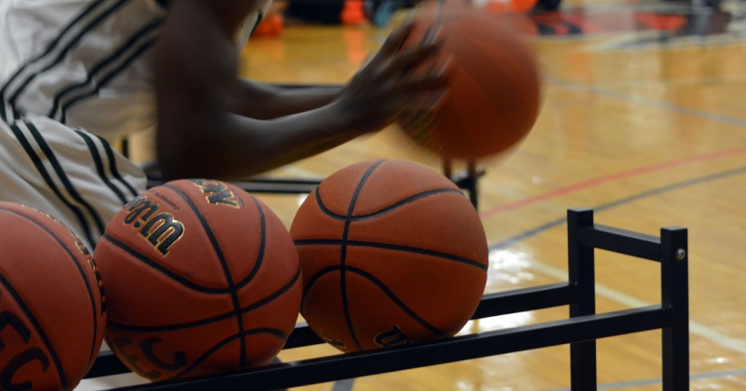 Shooting hoops at the National Basketball Championships