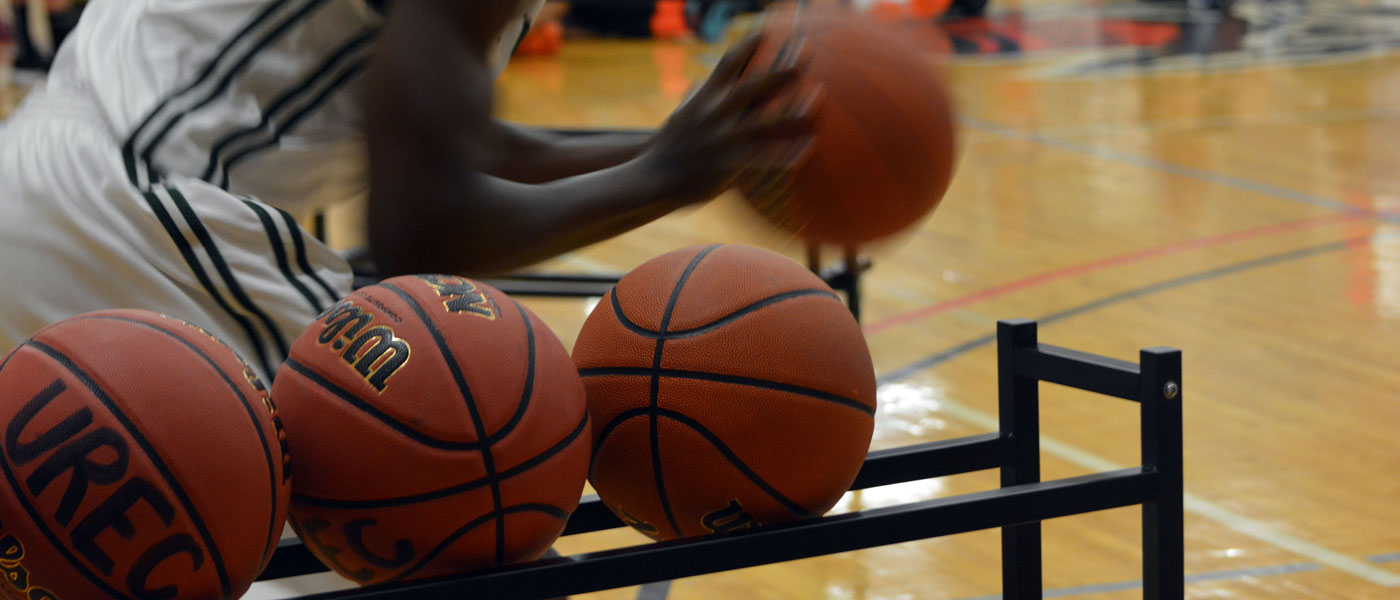 Shooting hoops at the National Basketball Championships